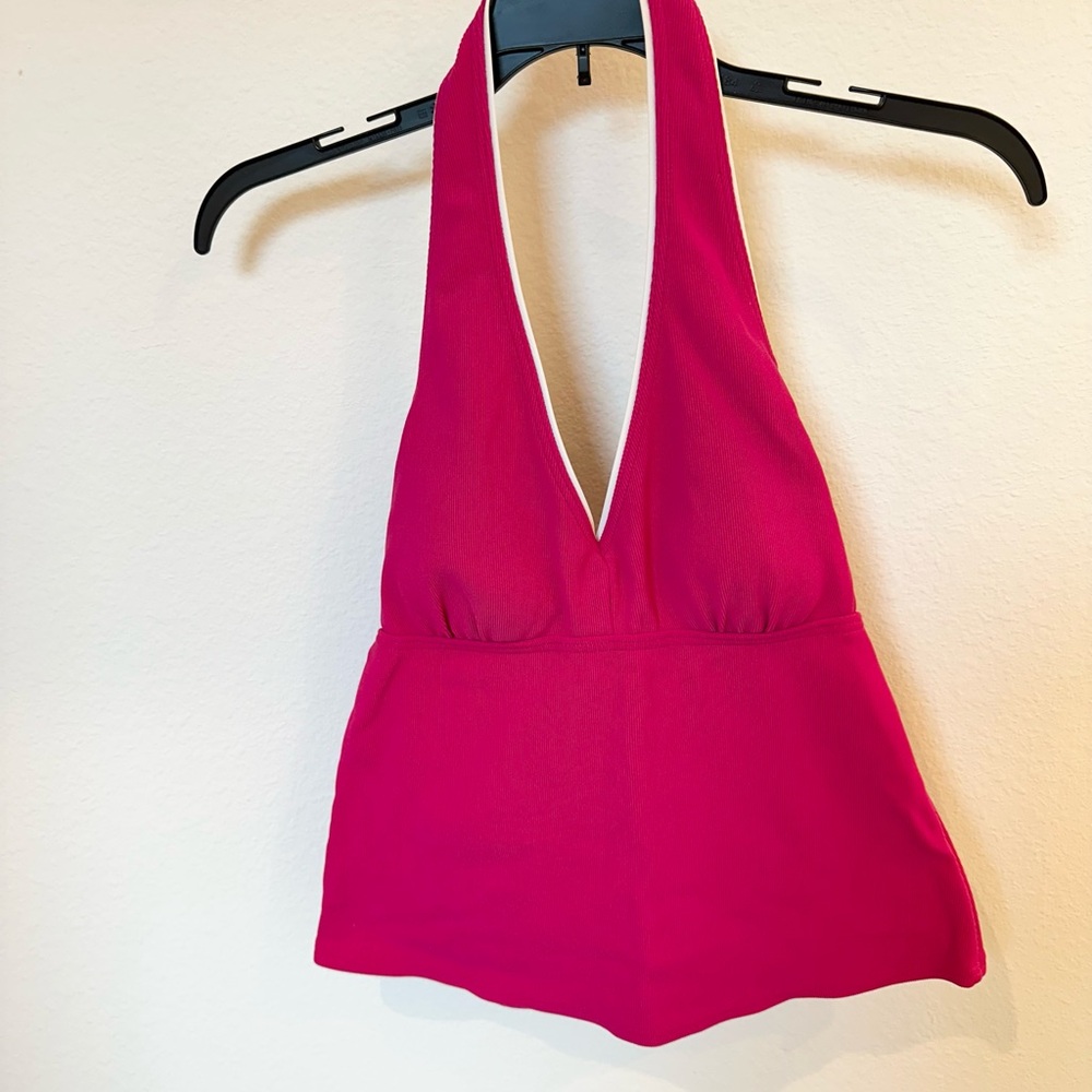 Lands' End Tankini halter top. Size 6 Pink & white